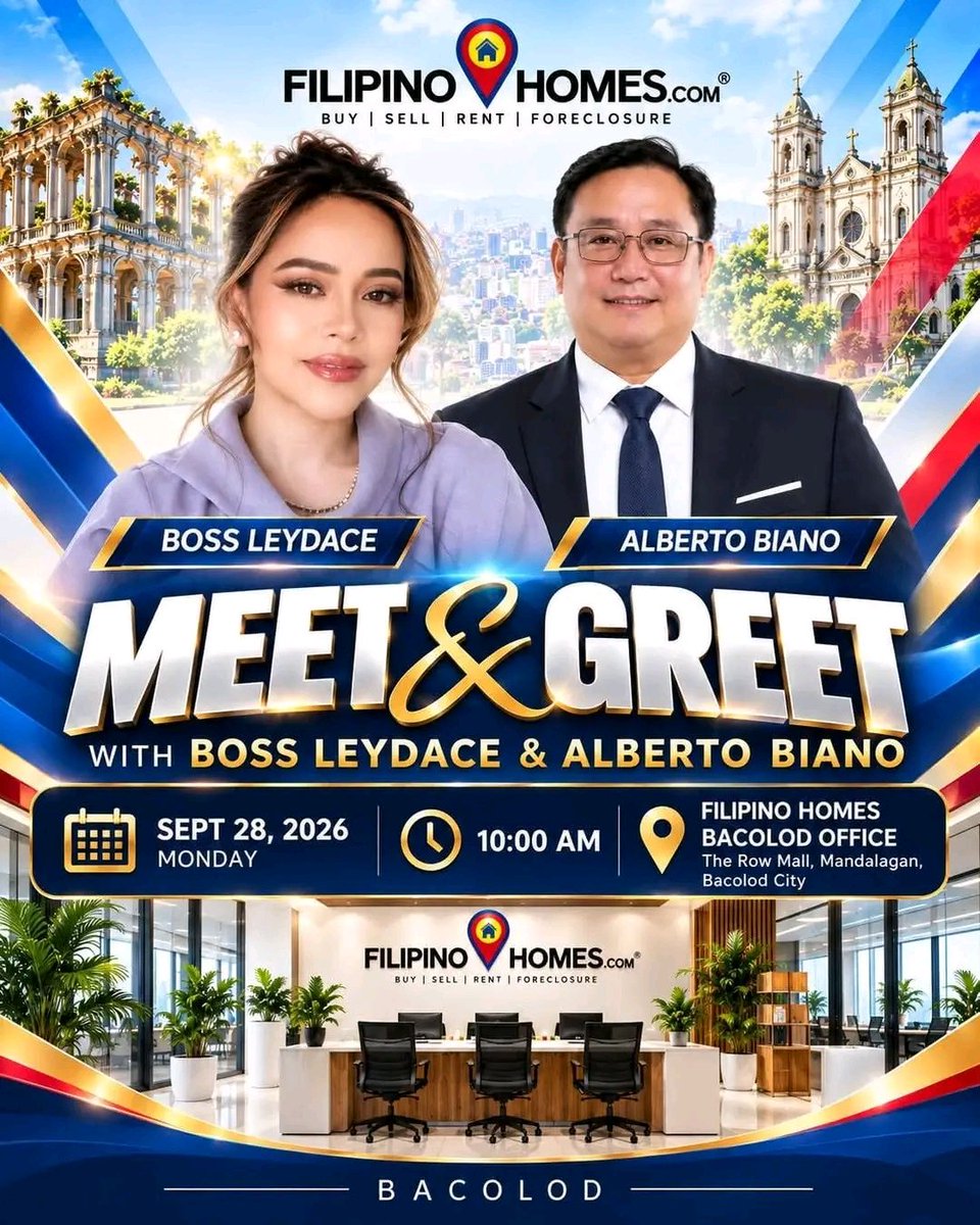 songco_aldwin's tweet photo. Had an incredible Meet & Greet session with Boss Leydace and Alberto Biano today at our Filipino Homes Bacolod office! π
Moments like these keep us inspired and aligned to serve our home buyers and investors better. Onward and upward! π
#TeamRedDiamonds #FilipinoHomes https://t.co/92EGtDNXw7
