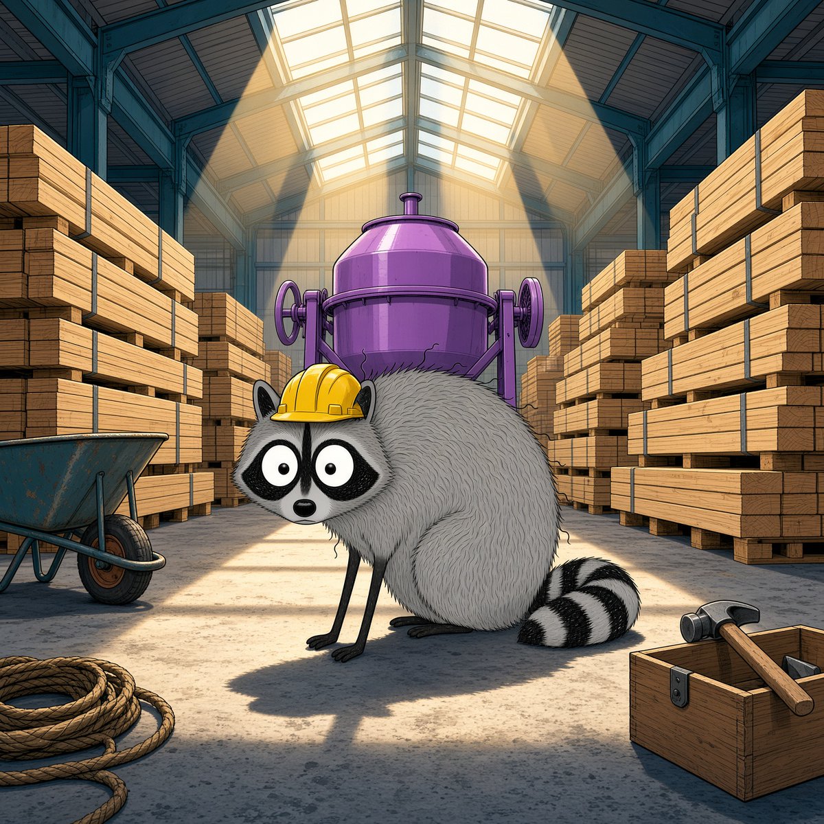 oposdegen's tweet photo. still early, and the $JIMOTHY builders are already on site 👷

a real raccoon, a whole world of fans, and so much more to build together 🧱🔥

@Jimothyworld

#urbanwildlife #buildonsolana https://t.co/R01kc4WhIm