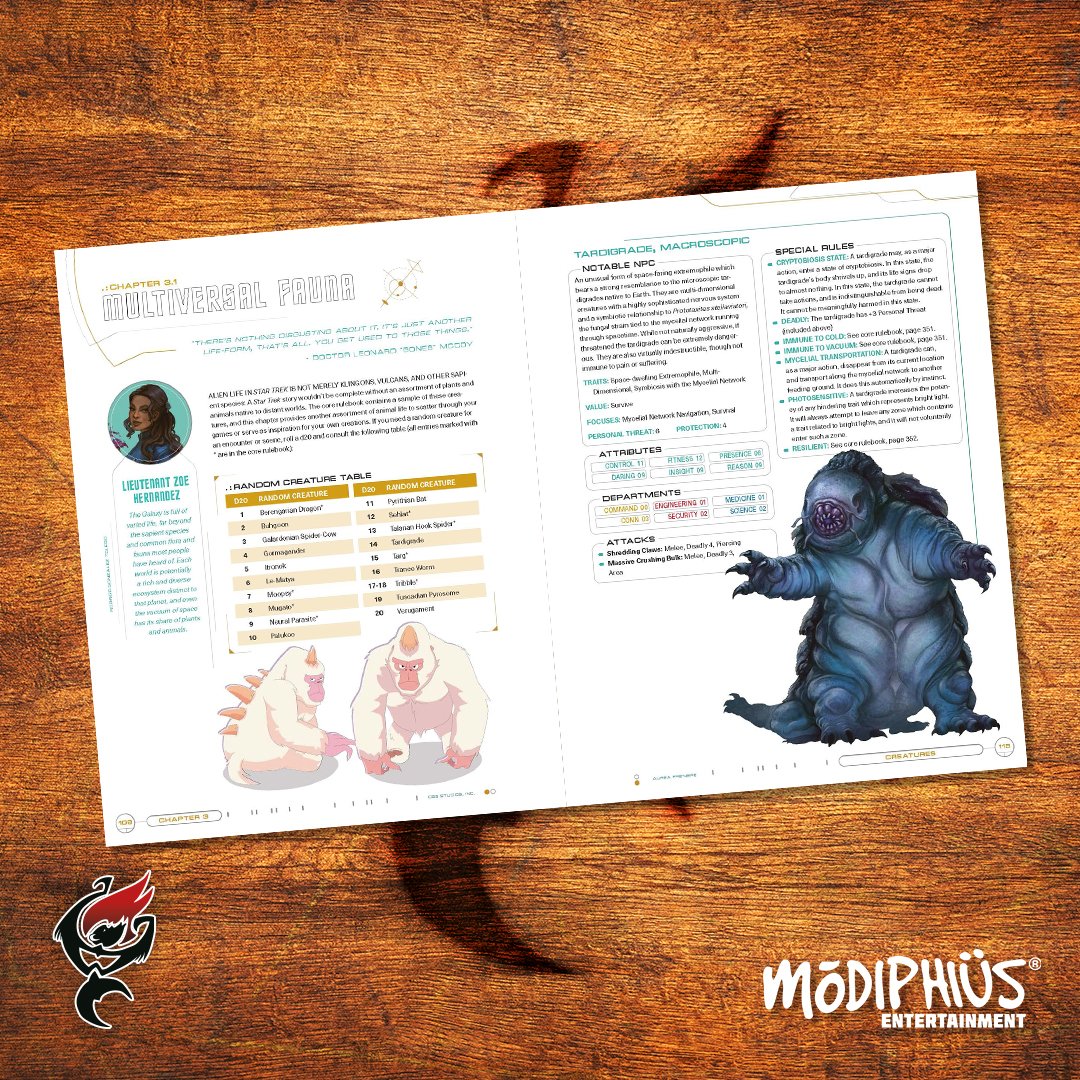 MonkeysWithFire's tweet photo. From the Klingons, Romulans, and Gorn to the Borg, Dominion, Cardassians, and beyond, this new sourcebook offers dozens of NPCs and creatures, plus tools to create your own allies, adversaries, and encounters. #monkeyswithfire #modiphius #startrek #ttrpg #scifi https://t.co/IDvyhH8OvF