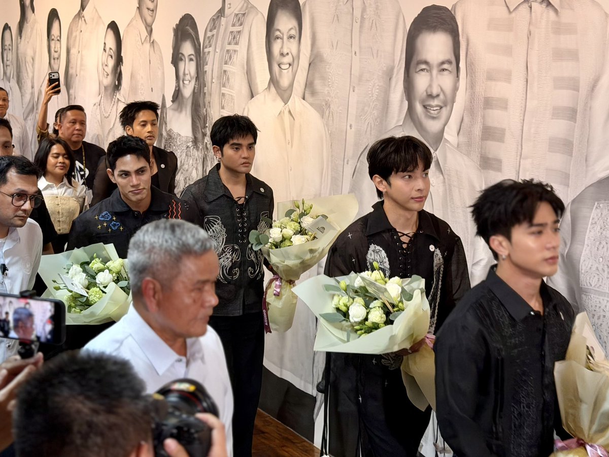 raffytima's tweet photo. P-pop group SB19 arrives at the Senate. They are set to be recognized for their historic performance at the Lollapalooza Music Festival in Chicago, becoming the first Filipino act to perform at the prestigious music festival. https://t.co/Qu61KPlrQ8