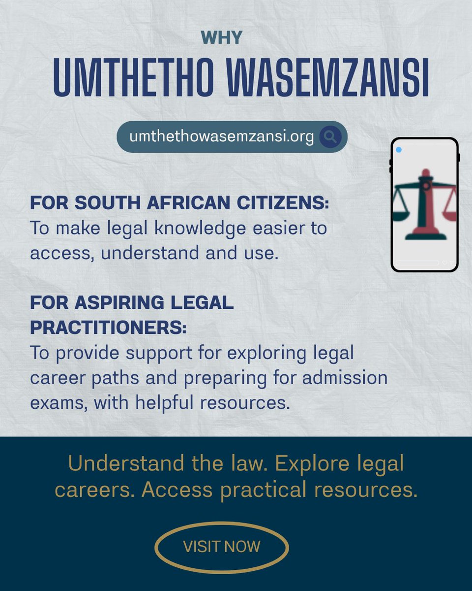 okayzinhle's tweet photo. Umthetho waseMzansi is officially live. ⚖️
I created Umthetho waseMzansi to make legal knowledge easier for South Africans to access, understand and use, while also providing aspiring legal practitioners with helpful resources for exploring legal career paths and preparing - https://t.co/fm6mSME41b