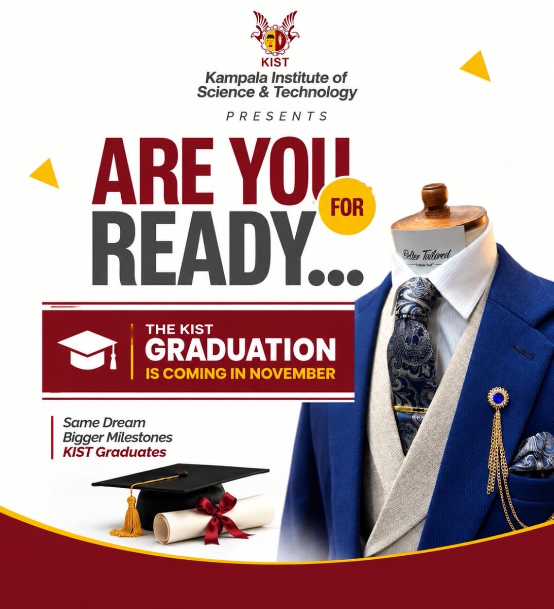 KISTkyengera's tweet photo. 🎓✨ KIST CLASS OF 2026, ARE YOU READY...? ✨🎓

The countdown to one of the biggest moments on the KIST calendar has begun! 🎉

November brings us together to celebrate hard work, dedication, growth, and achievement as we welcome our newest KIST graduates. 🎓❤️

Get ready! https://t.co/FPDeQCoWUD