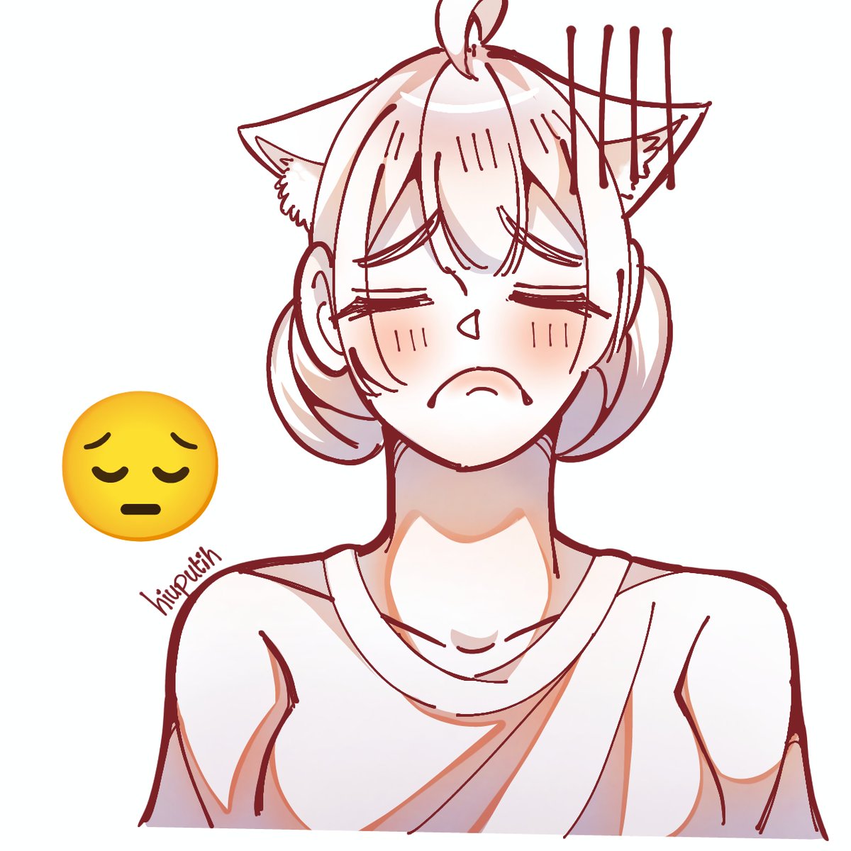 Hiuputih06's tweet photo. Happy Monday bestieee, have a nice day rrrahh🦅

Aniwai emoji face for the day is 😔 with Aria🍃 (again? //Sigh)

Sending all of you guys with much lub lub, hapi hapi hapii🦈🌹
#oc #rkgk https://t.co/sO5FyyGiPQ