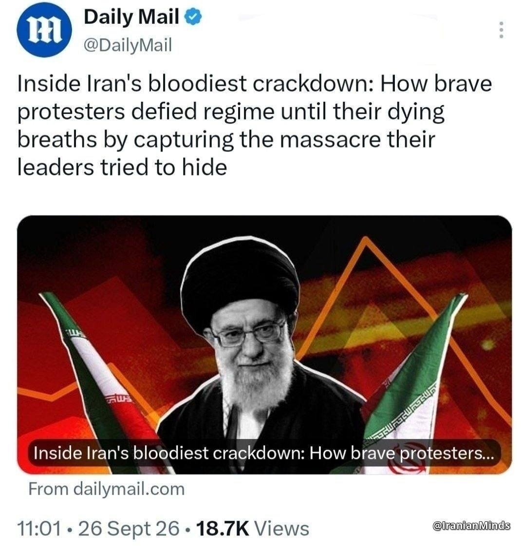 drfarhadpahlbod's tweet photo. ایران انترنشنال حتی یکبار به مستند دیلی میل درباره قتل عام دی ماه که 5 ساعت است اشاره نکرد
حدود دو هفته است فقط ژن ژیان ازادی
آزادی نشون میده ول هم نمیکنن
علیرغم دو مجری نسبتا خوب هیچوقت گول این شبکه بابا اکبر رو نخوردم 
نقش اصلی اینا رو در روز قیام نهایی ملت خواهید دید 
مطمئنا دنبال همه چیز هستند جز بازگشت پادشاهی پهلوی 
کمی دودل بودم ولی گزارش مفصل مرضیه انبردست افغانی از همایش موزاهدین شکم رو برطرف کرد