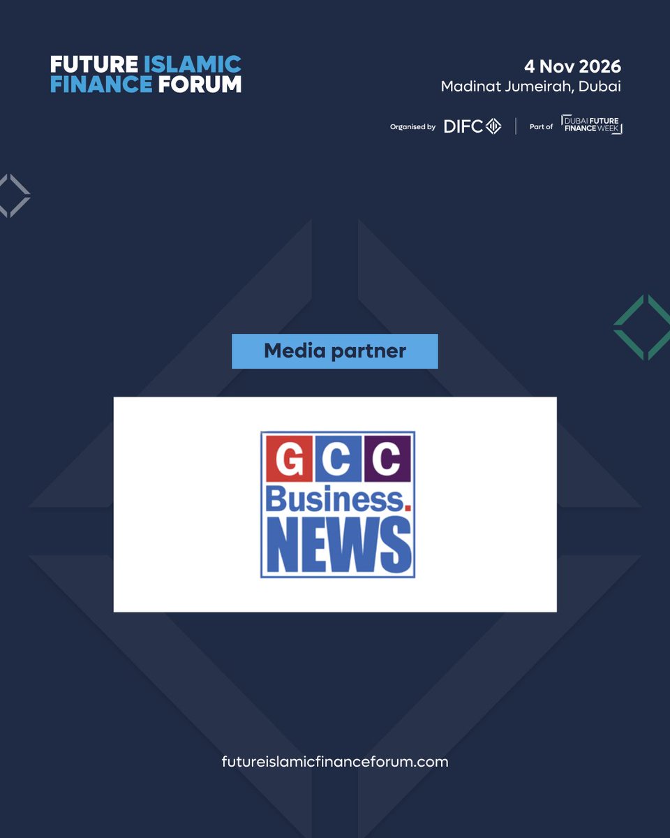 FIF_Forum's tweet photo. We welcome @GCCBusinessNews as a media partner of #FutureIslamicFinanceForum2026, helping bring conversations on Islamic banking, sukuk and regulation to wider audiences.
4 Nov 2026 | Madinat Jumeirah, Dubai
Explore the Forum: https://t.co/Hj6cuwn2sO
#IslamicFinance #DIFC https://t.co/5EKZK1INcB