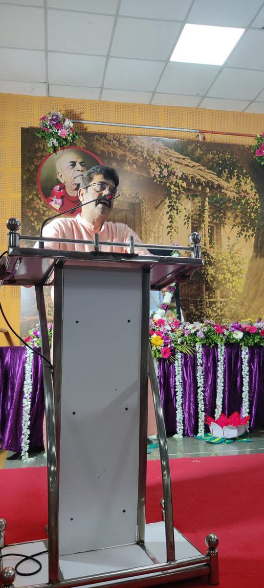 ShetSadanand's tweet photo. Attended the Sri Radhashtami celebration organised by ISKCON Goa at Socorro Panchayat Hall, Porvorim, along with H.G. Gaurang Prabhu. A blissful and spiritually enriching evening celebrating the divine appearance of Srimati Radharani, with an enlightening pravachan and soulful kirtan.