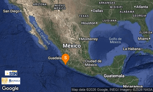 SismologicoMX's tweet photo. SISMO Magnitud 4.5 Loc  26 km al SUR de  MANZANILLO, COL 28/09/26 01:21:51 Lat 18.82 Lon -104.32 Pf 7 km https://t.co/D087oJVNu4