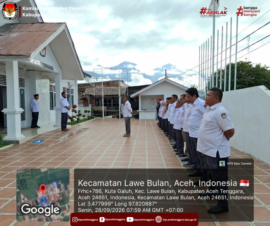 kip_agara's tweet photo. Hai #TemanPemilih
Komisi Independen Pemilihan (KIP) Kabupaten Aceh Tenggara menggelar apel rutin di halaman kantor KIP Kabupaten Aceh Tenggara Senin, 28 September 2026.

Bertindak sebagai Pembina Apel yaitu Sekretaris KIP Kabupaten Aceh Tenggara  ( SUFLI HADI, S.E.,M.M ). https://t.co/L8jM4R2GZi