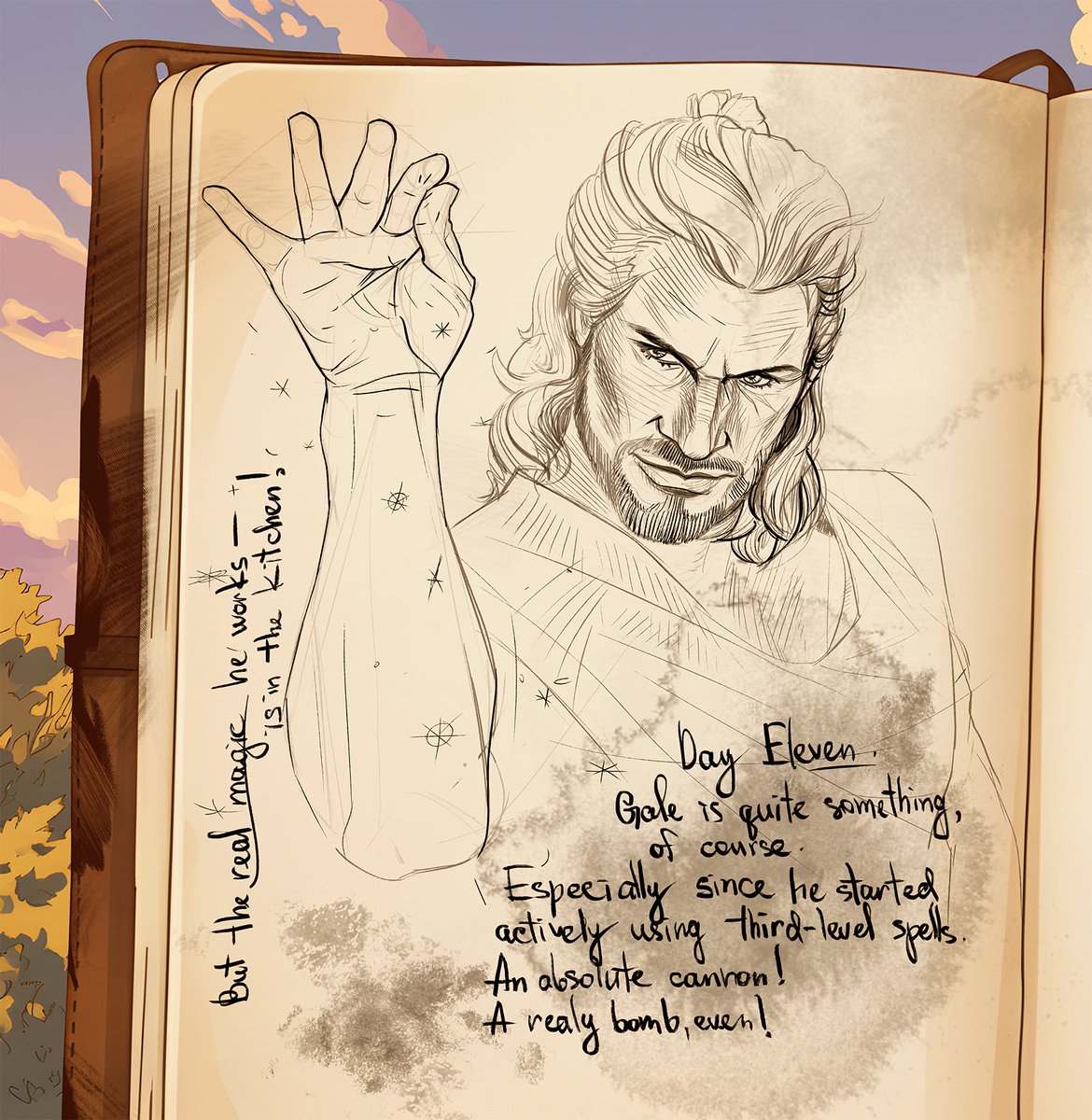 Nat_Afa's tweet photo. #BaldursGate3 #BG3Fanart #GaleDekarios #DigitalInk #Sketchbook https://t.co/igyVzbPSFn