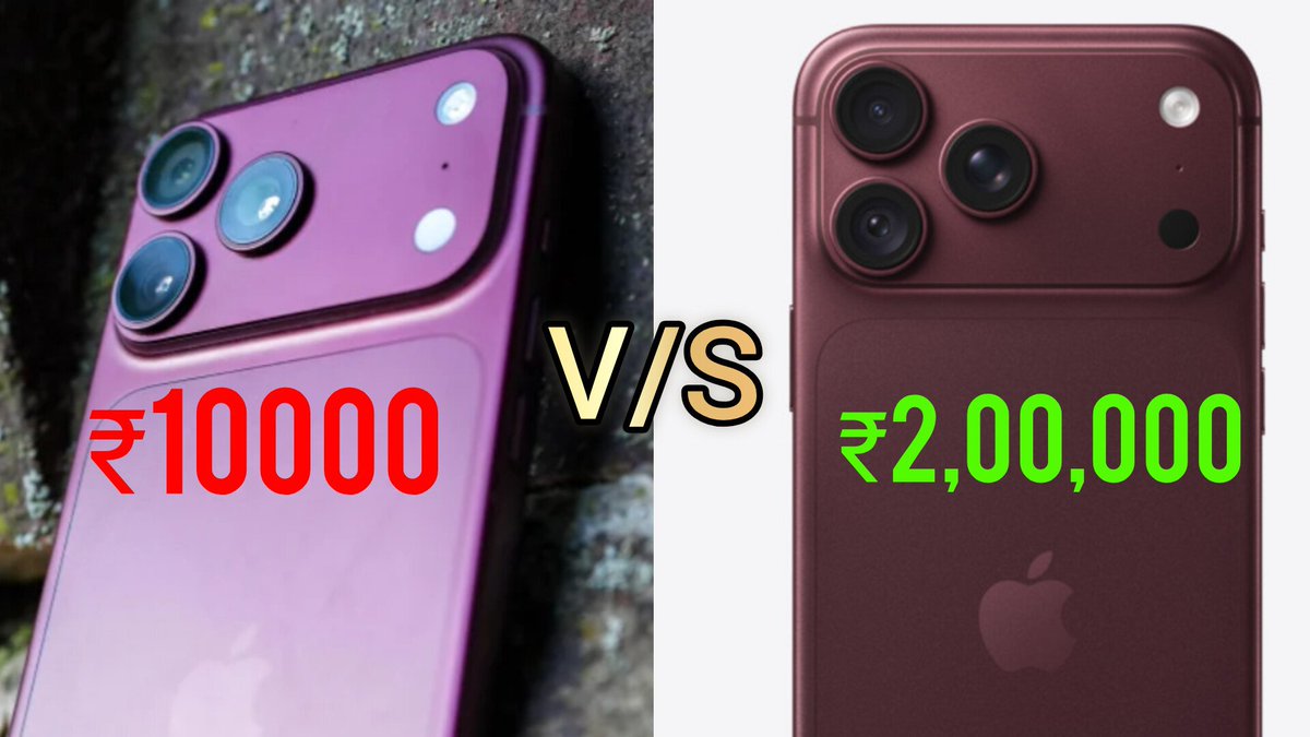 SGofficia's tweet photo. 🚨 Don't buy that ₹10,000 iPhone lookalike!

Watch my new video first 👀📱 — The whole truth: REAL vs. FAKE!

https://t.co/892kXjlfmi

#iPhone18ProMax #Tech #SGKLab https://t.co/cD5hAEfbiX