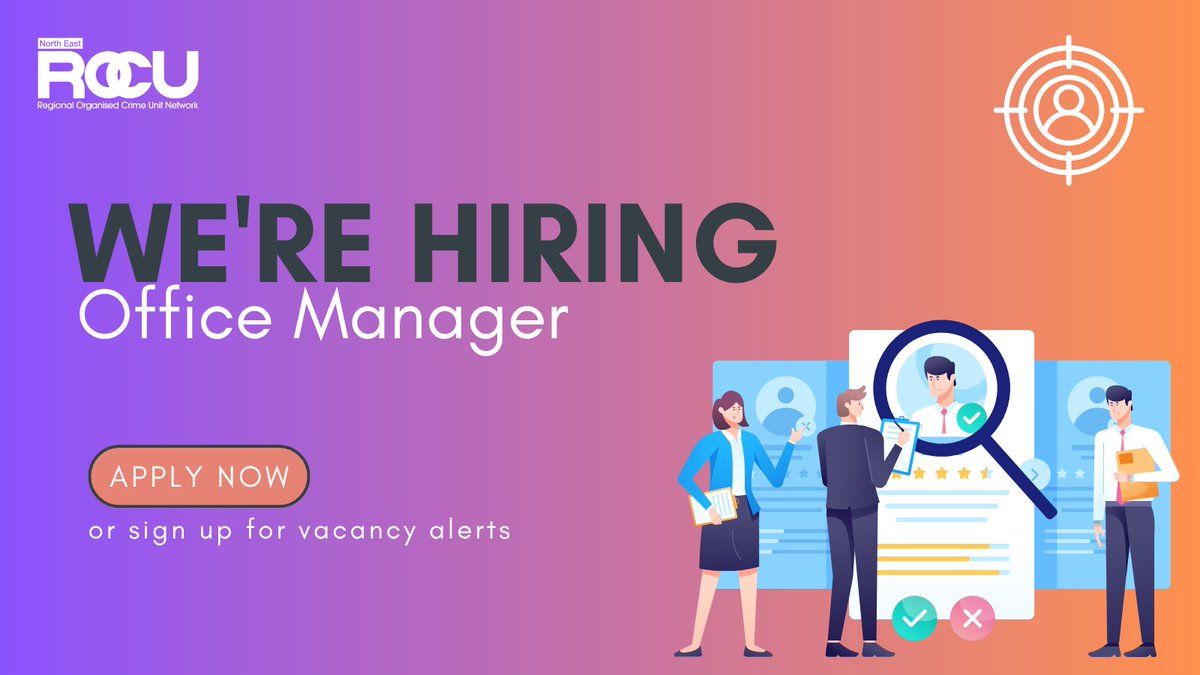 NorthEastROCU's tweet photo. 👍We've got a great opportunity to join #NEROCU

We're looking for an Office Manager to play a pivotal role leading a multi-functional team responsible for delivering a diverse range of support activities that enable operational policing to function effectively &amp; efficiently. https://t.co/b859D1yrQn