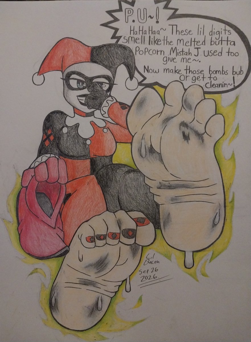 BaconSugarGamer's tweet photo. Some Harley Quinn Feet for ya.
This was a commission I just finished...technically done earlier. #harleyquinn #DC #feetfetısh https://t.co/em6biiMmK9