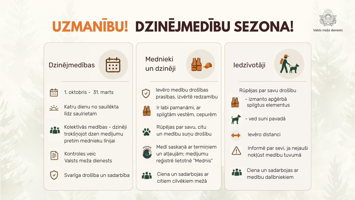 mezadienests's tweet photo. 1. oktobrī sākas dzinējmedību sezona!       
https://t.co/Ws6huCkj1D https://t.co/PZHEEsmTyl
