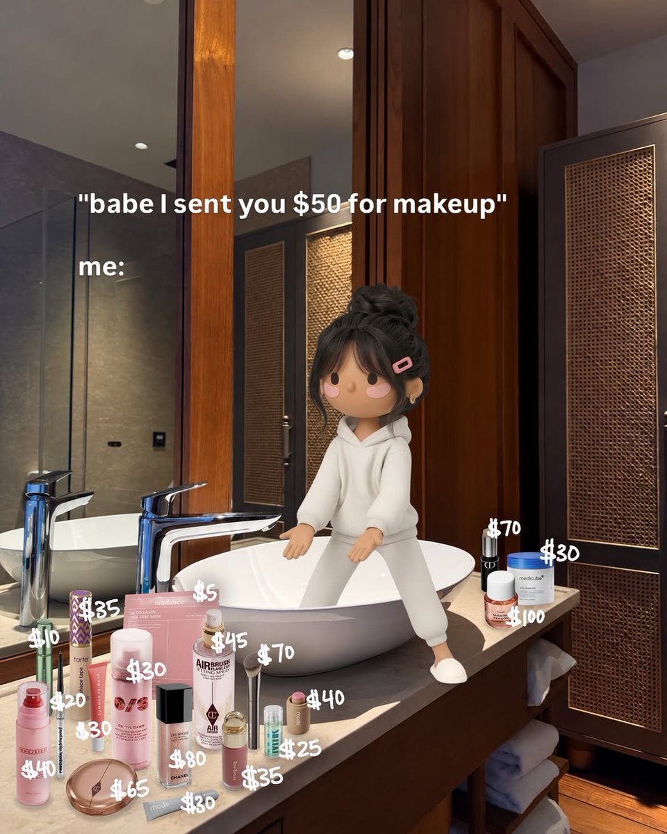 runtuhq's tweet photo. it's expensive to be a girl https://t.co/s7tOqmC6cX