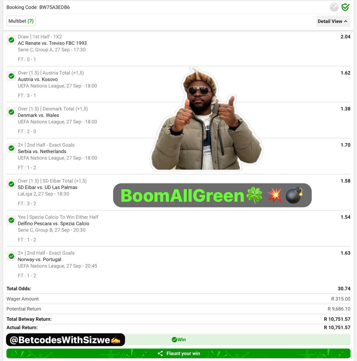 PoloB101's tweet photo. 𝐁𝐎𝐎𝐌 +2307 Followers Won @𝐁𝐄𝐓𝐖𝐀𝐘🔥😭
-----------------------------------------------------
         🎉𝐂𝐨𝐧𝐠𝐫𝐚𝐭𝐮𝐥𝐚𝐭𝐢𝐨𝐧𝐬 𝐈𝐟 𝐘𝐨𝐮 𝐅𝐨𝐥𝐥𝐨𝐰𝐞𝐝🎉
                 𝐖𝐀𝐆𝐄𝐑 : R315 (30.74 𝗢𝗱𝗱𝘀)✍️
              💣💥𝐖𝐈𝐍𝐍𝐈𝐍𝐆𝐒 R10 751.57💥💣
             𝐏𝐋𝐄𝐀𝐒𝐄 𝐒𝐇𝐀𝐑𝐄 𝐓𝐇𝐈𝐒 𝐏𝐎𝐒𝐓🔁
          𝐀𝐥𝐬𝐨 𝐬𝐡𝐚𝐫���� 𝐲𝐨𝐮𝐫 𝐰𝐢𝐧 𝐮𝐧𝐝𝐞𝐫 𝐭𝐡𝐢𝐬 𝐩𝐨𝐬𝐭❗️
-----------------------------------------------------