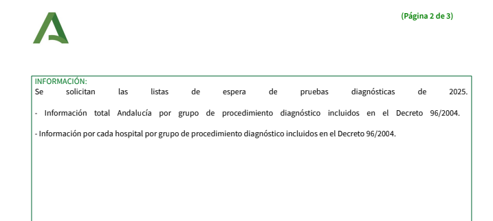 abarreda1965's tweet photo. Acabo de solicitar - de nuevo y por segunda vez - a Transparencia del Servicio Andaluz de Salud la información de la Lista de espera de pruebas diagnósticas que no publican desde 2019. Eso sí, este año ya llevas adjudicados a la sanidad privada varios cientos de millones para realizar estas pruebas que sacaron en 2025 a concurso y adjudicaron en 2026. Cientos y cientos de millones de euros. Así se desangra la sanidad pública andaluza, abriéndole en canal las arterias económicas.
@saludand @antoniosanz @JuanMa_Moreno @psoedeandalucia @AdelanteAND @PorAndaluciaOrg