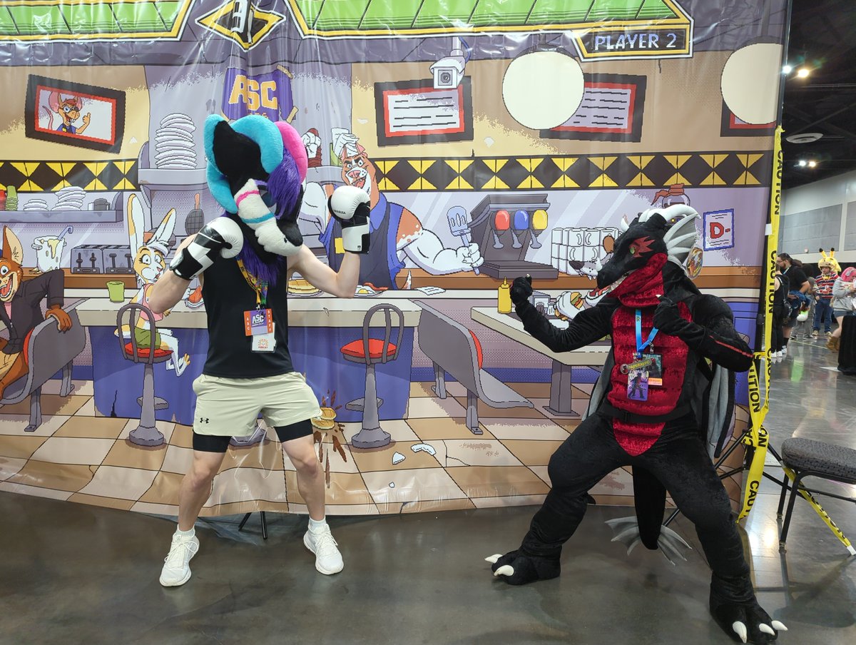 nightdragon0's tweet photo. Finally having time to collect my thoughts on #ASC2026. Such a good way to round off a week-long trip! This continues to be a con with a sweet spot in size, location &amp; friends to see! #fursuit #fursuiting

Pics 2 &amp; 3 by Summer Rine &amp; Gale. https://t.co/JjEzkJjXso