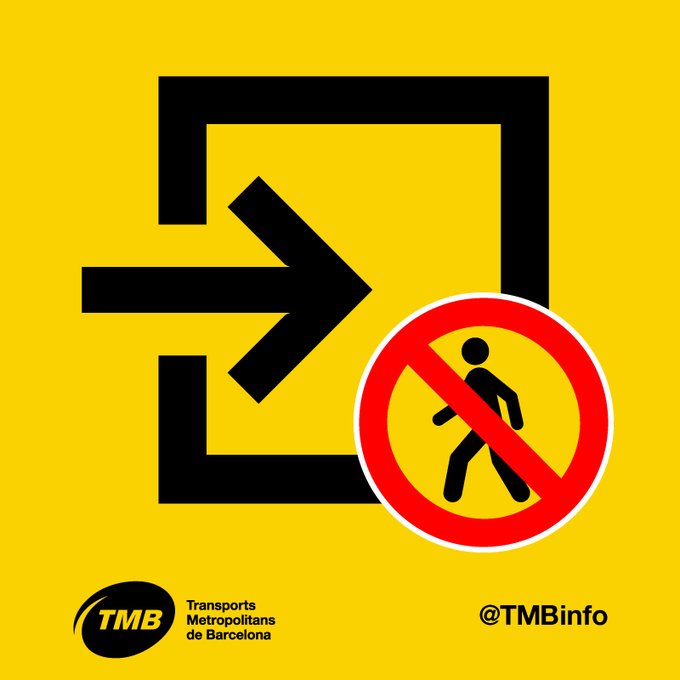 TMBinfo's tweet photo. 🚧🚇 L1 i L3 #metrobcn: Fins al 30/10, aprox., els passadissos que connecten ambdues andanes de l'L1 i ambdues andanes de l'L3 de l'estació Catalunya es tanquen per treballs de millora.
 
ℹ️ Per fer els transbordaments, segueix les indicacions dels cartells a l'estació Catalunya. https://t.co/LFzlf2LWGN