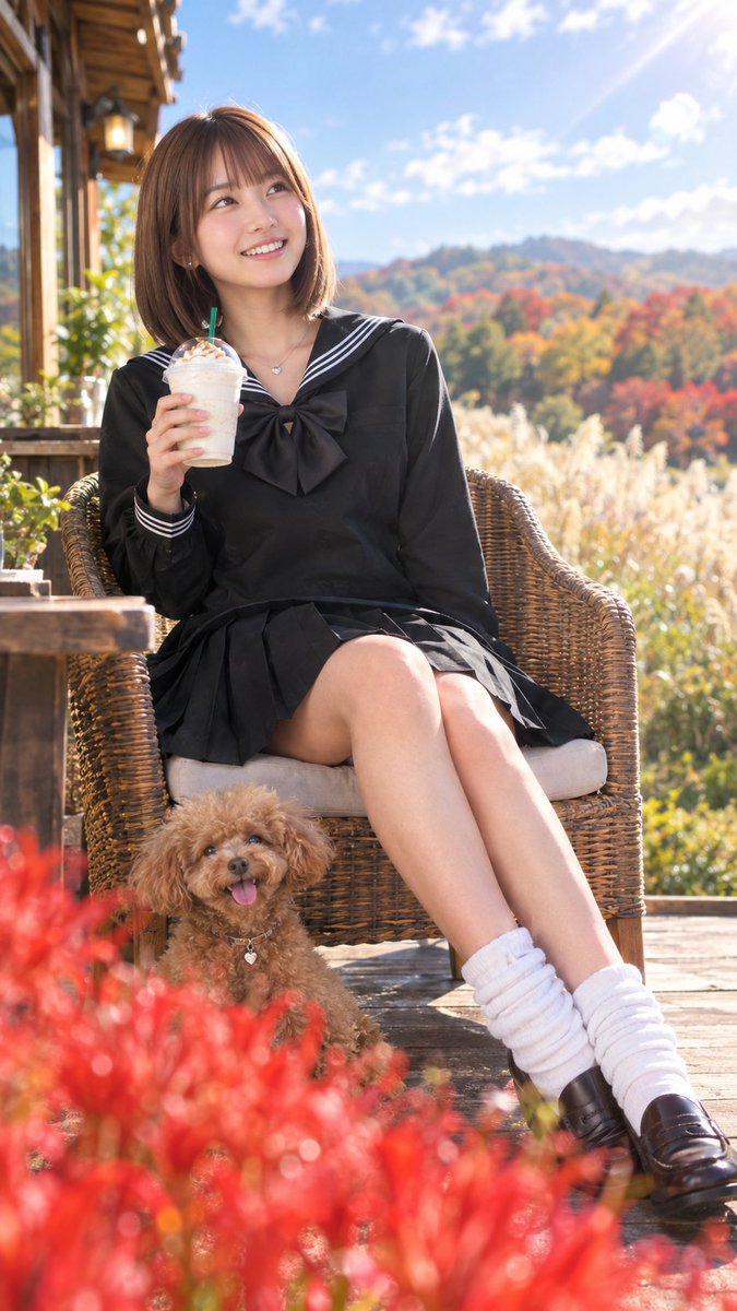 Autumn Cafe Terrace Portrait