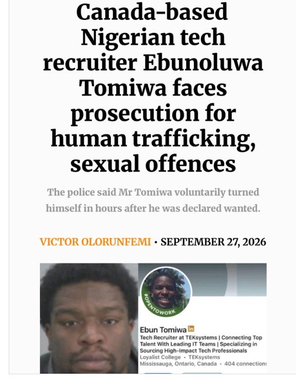MOgwueleka69415's tweet photo. BREAKING, BREAKING, BREAKING NEWS!

Another Y0ruba man from Nigeria arrested in Canada for sex-related crimes and human trafficking.

I told you Yaribas commit heinous crimes across the world every second. But they're ALWAYS the first to call Igb0s criminals. https://t.co/ENppZskROz
