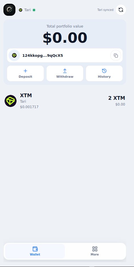 outruna_wallet's tweet photo. Tari September Launch Contest entry: Outruna now supports Tari Mainnet #XTM.

What makes it unique: balance checks use only the private view key. Spending stays locked and unlocks only temporarily to sign each transaction, then locks again.

Code: https://t.co/gGYkxhjxrX https://t.co/xpshzHqXTV