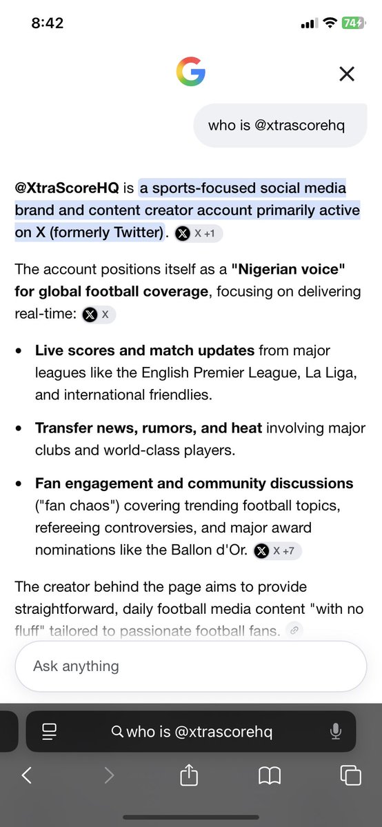 XtraScoreHQ's tweet photo. I asked Google: “Who is @XtraScoreHQ?”

And this is what I found:

“Welcome to XtraScore. 

Omo, Google don recognize us 😂 https://t.co/31MudPzLT8