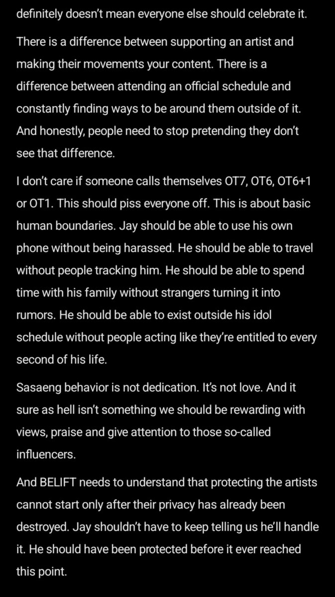 Lucifertxxth's tweet photo. The least we can do is fucking question the company and demand that they protect our idols. Stop blindly defending them when the same shit keeps happening. https://t.co/y3x1XZlC50