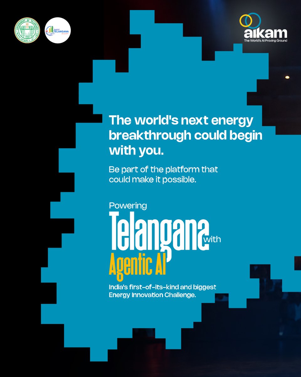 Aikam_Official's tweet photo. The Energy Innovation Challenge invites innovators to leverage real-world data from India, Agentic AI, and emerging technologies to tackle energy challenges with solutions built for the real world and scalable for the world.

To know more, visit: https://t.co/RjejyX01hN https://t.co/pPc71aRuAG