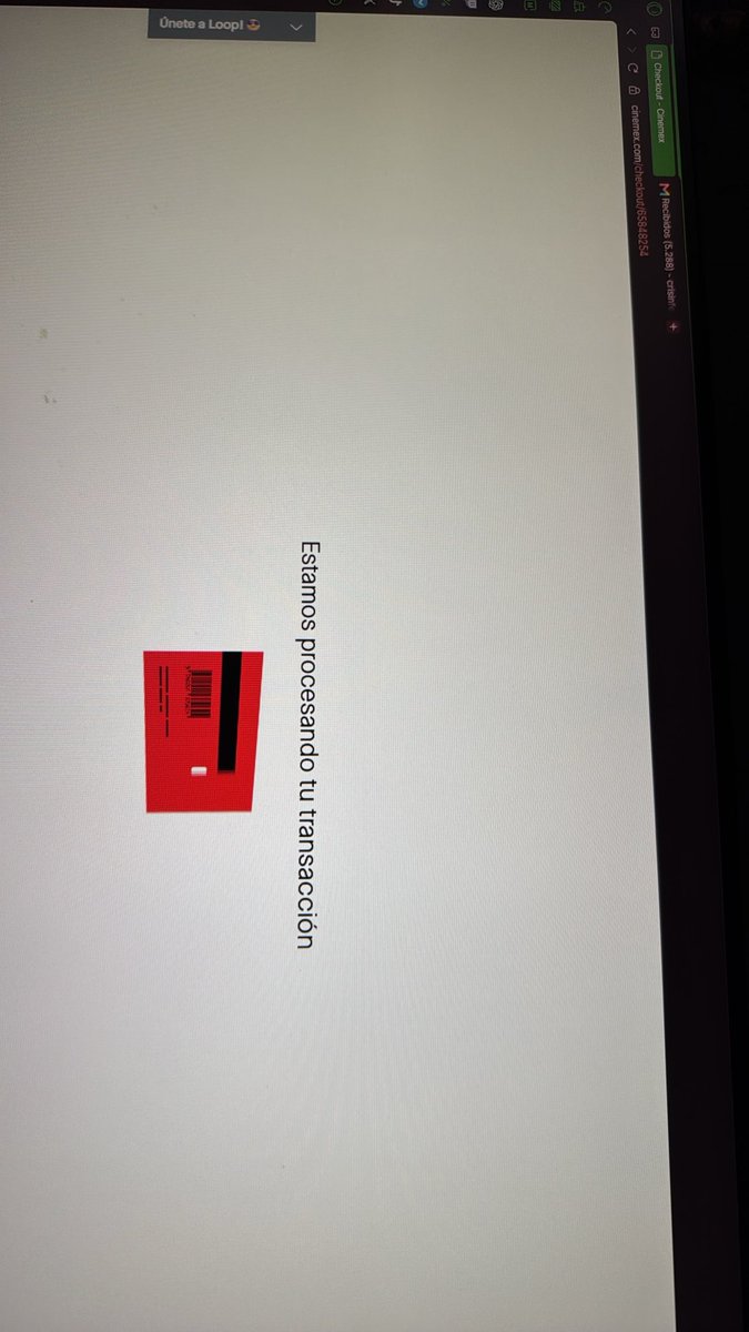 Chit0Gamer's tweet photo. @Cinemex @Profeco lleva 10 minutos asi, ya se hizo el cargo a mi tarjeta, y no me llega un correo de confirmación, que procede? https://t.co/3nm2548qzo