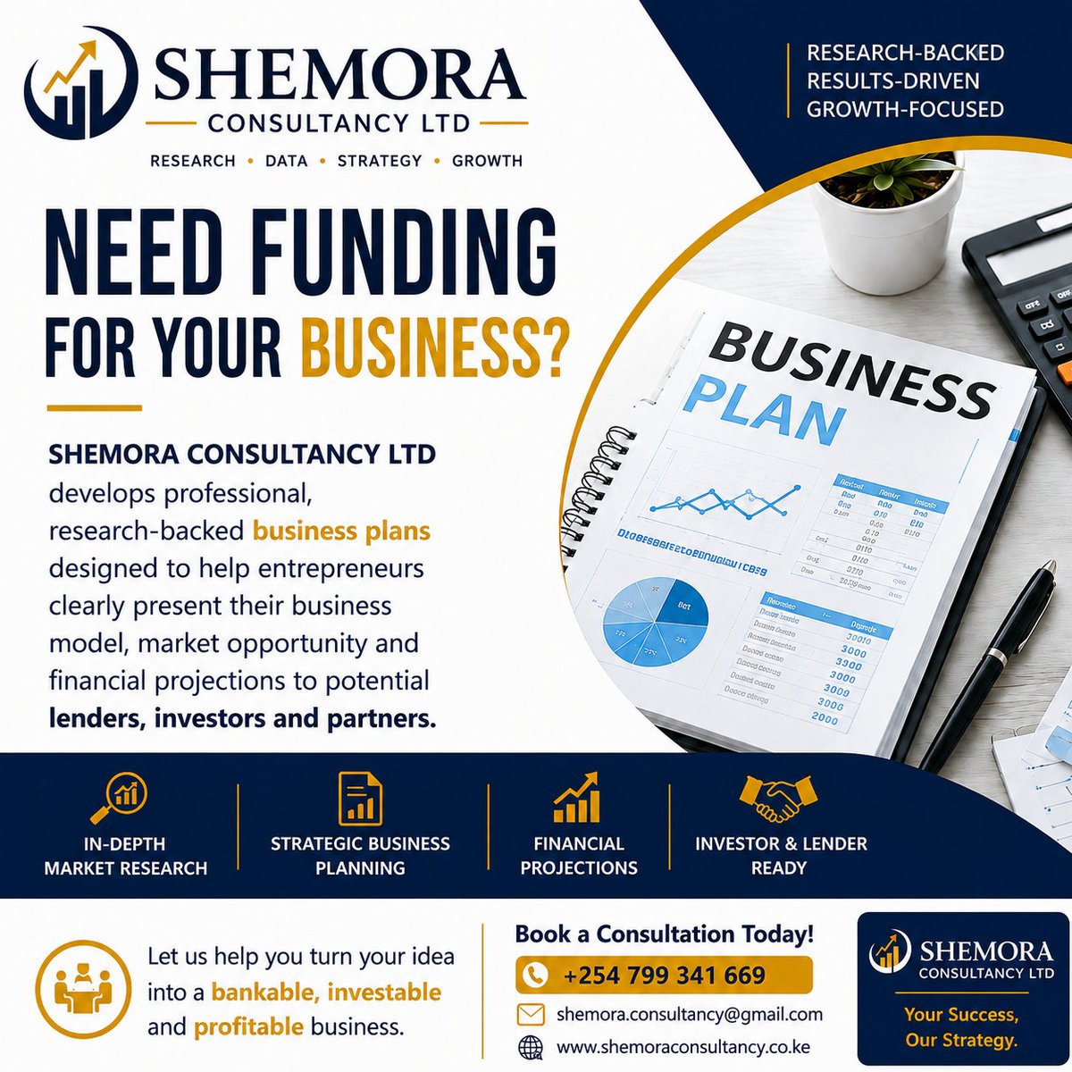SHEM07993416's tweet photo. 🚀 Turn Your Business Ideas Into Smart Decisions.

At Shemora Consultancy Ltd, we help businesses move from ideas and challenges to clear, practical strategies.

Our services include:
📊 Business Plans &amp; Proposals
📈 Financial Analysis
🔍 Feasibility Studies
📋 Market Research https://t.co/xcNxoodtl4