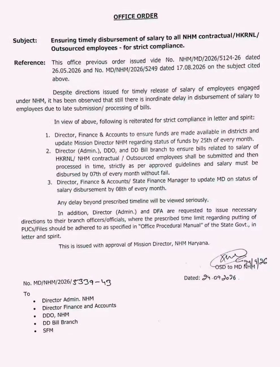 Dr_NvnJaglan's tweet photo. I am working as a Medical Officer with NHM Gurugram Haryana and I have not received my salary for the past Five months
Despite repeatedly raising the issue, there has been no satisfactory resolution @cmohry @hryhelpdesk @RTI_info @NHMHRY @NayabSainiBJP https://t.co/0IZmxTRlen