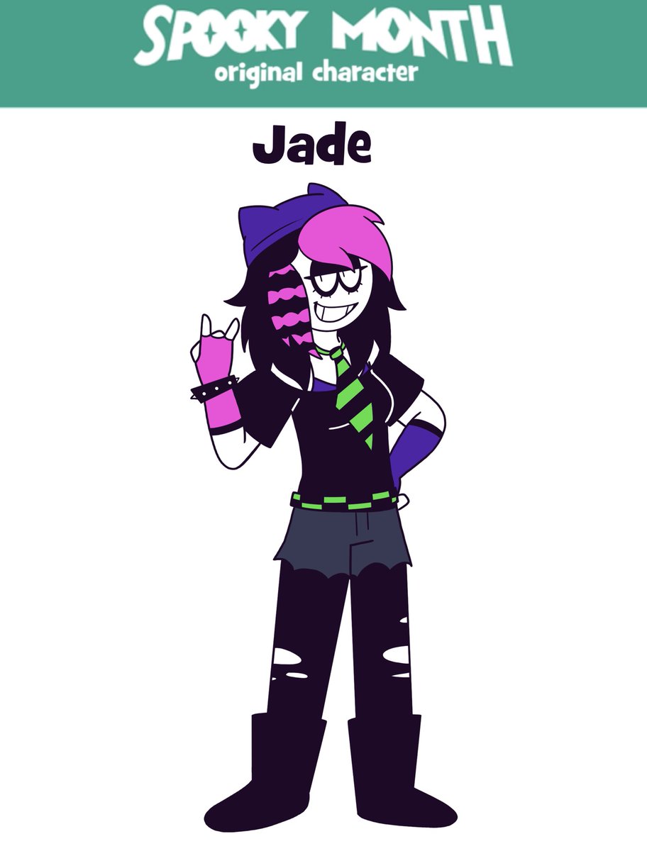 _Same_old_Fuzz_'s tweet photo. Since Jade is a Spooky Month oc, she needed a Spooky Month reference😼
#spookymonth #spookymonthoc #ocart #scenekid https://t.co/fWRv5lXkyq