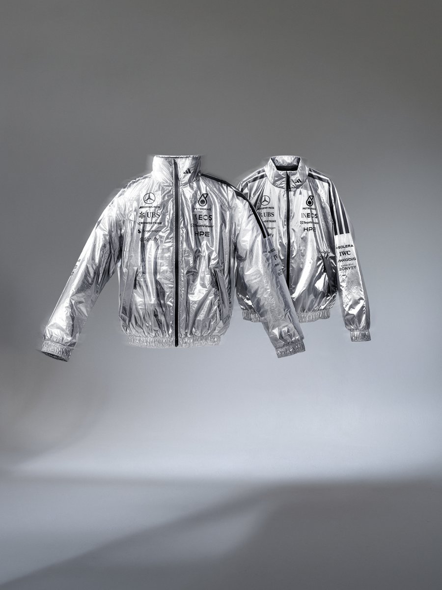MercedesAMGF1's tweet photo. It's the moment you've been waiting for 🚀👨🏻‍🚀🩶

Inspired by the original, snag your very own silver jacket now 👉 https://t.co/ju6T8au3Ct https://t.co/VaKPb8kPss