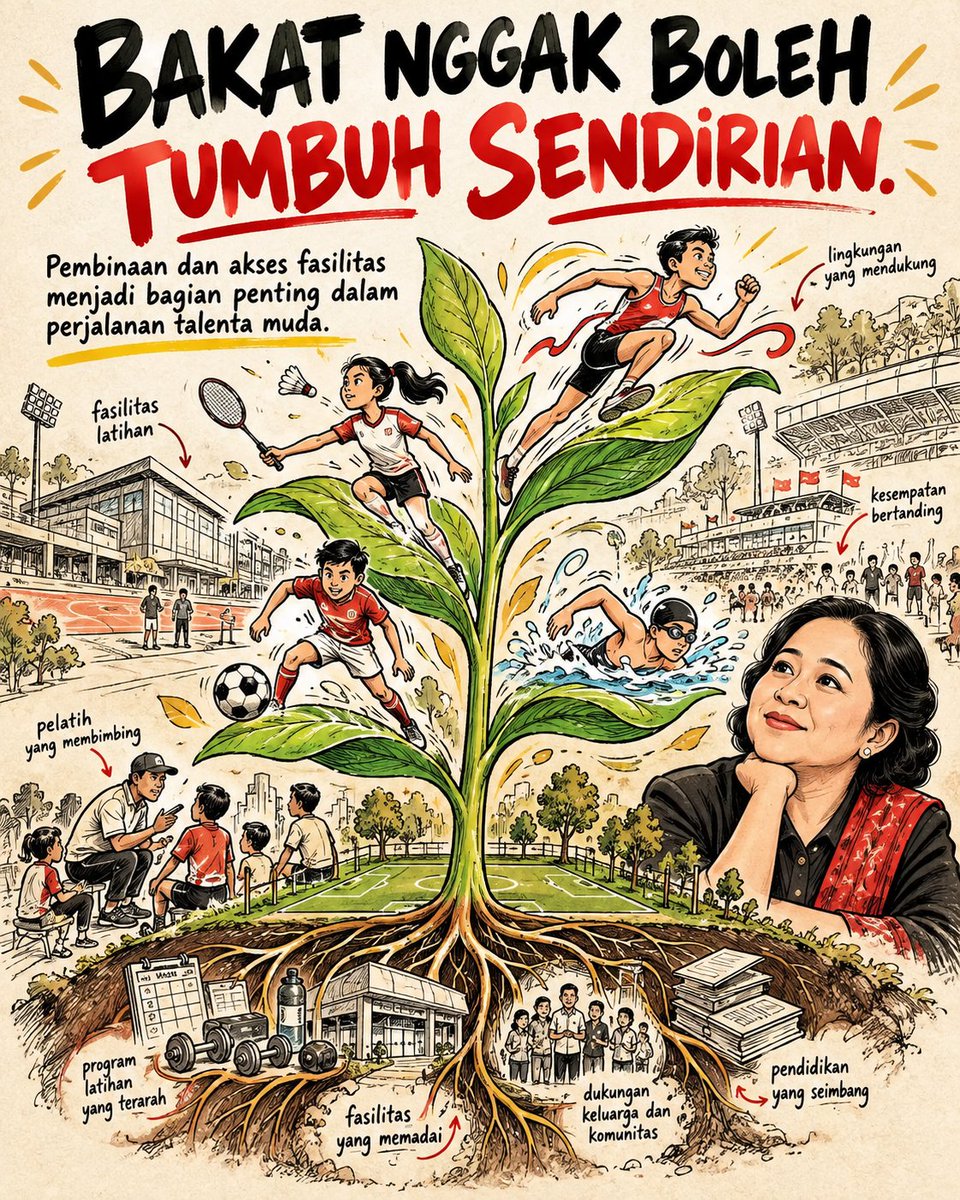 KianaBendiana's tweet photo. Di balik atlet muda, ada yang membina. Peran pelatih, fasilitas memadai, dukungan keluarga, serta ekosistem yang kuat sangat menentukan perjalanan dan prestasi para calon pahlawan olahraga Indonesia. #puanku #puankoe #puanmhrn #puanmaharani https://t.co/Tn5RFqqyA3