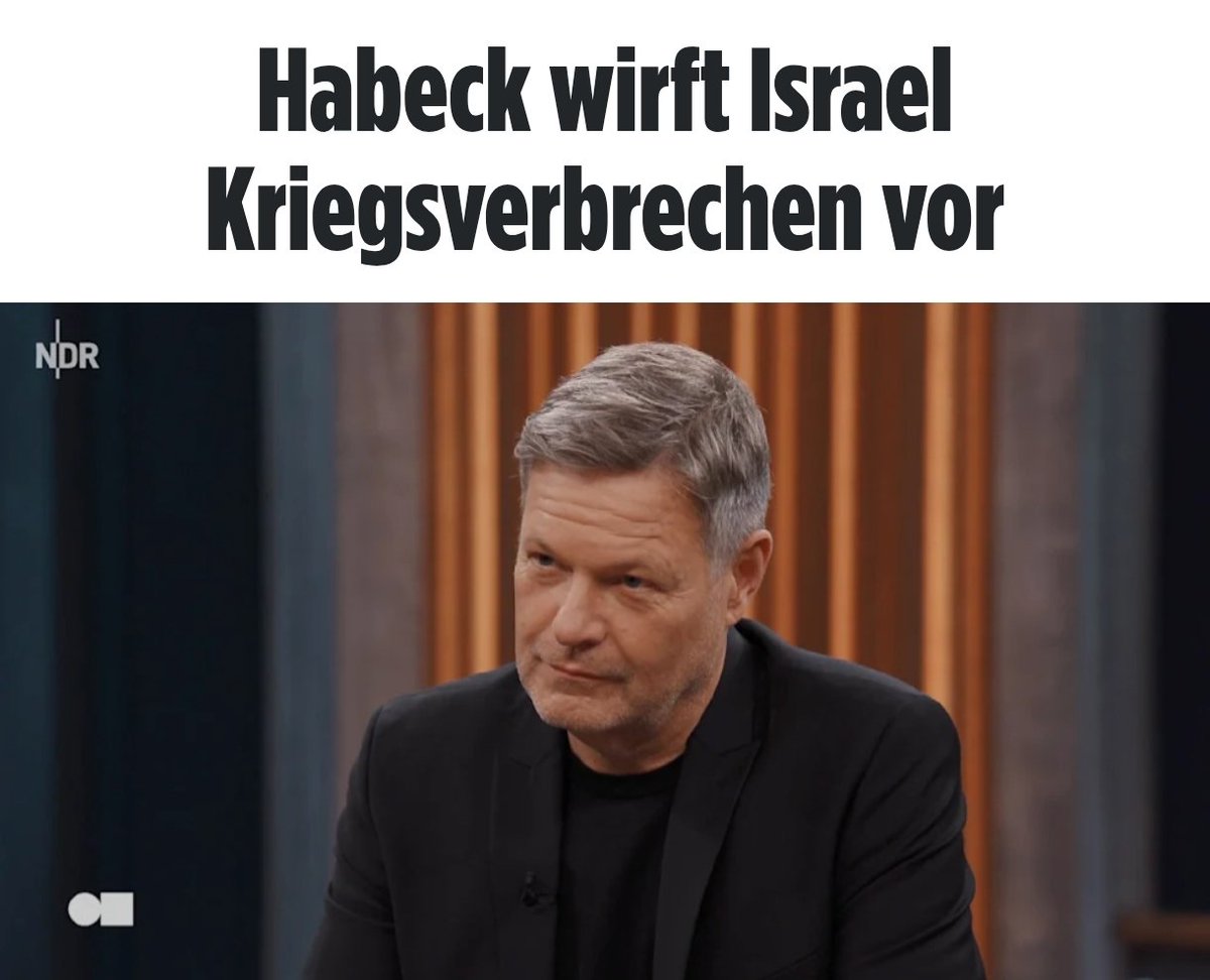 RashadAlhindi's tweet photo. In seiner Amtszeit als Wirtschaftsminister lieferte Deutschland Waffen an Israel im Wert von 549,8 Millionen Euro, mit denen diese Verbrechen begangen wurden, Deutschland intervenierte an der Seite Israels im Völkermordanklage am IGH, versuchte die Haftbefehle gegen Netanyahu und Gallant durch den IStGH aufgrund diesen Verbrechen zu hindern und verhinderte jegliche Sanktionen in der EU gegen Israel.

Gegen Habeck läuft eine Strafanzeige wegen der Beihilfe zum Völkermord in Gaza. Ich bin kein Jurist, aber sollte diese Aussage von ihm nicht als ein persönliches Zugeständnis bewertet werden?
#Wertepartner
#Staatsräson