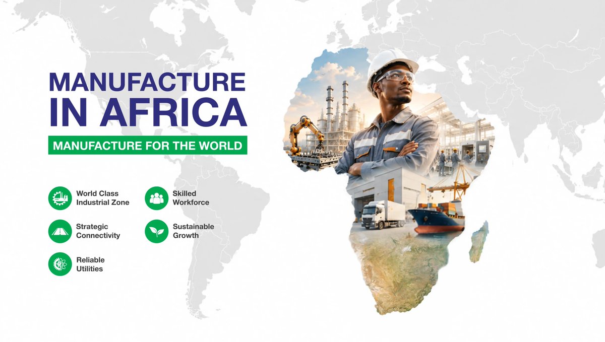 AFInvestors's tweet photo. The Manufacturing Opportunity #Africa Is Quietly Building for Global Businesses. 

Read the blog to know more: https://t.co/cMyeSPqs3c 

#InvestInAfrica #ManufactureInAfrica #IndustrialZones #AriseIIP https://t.co/cLh6FtvL98
