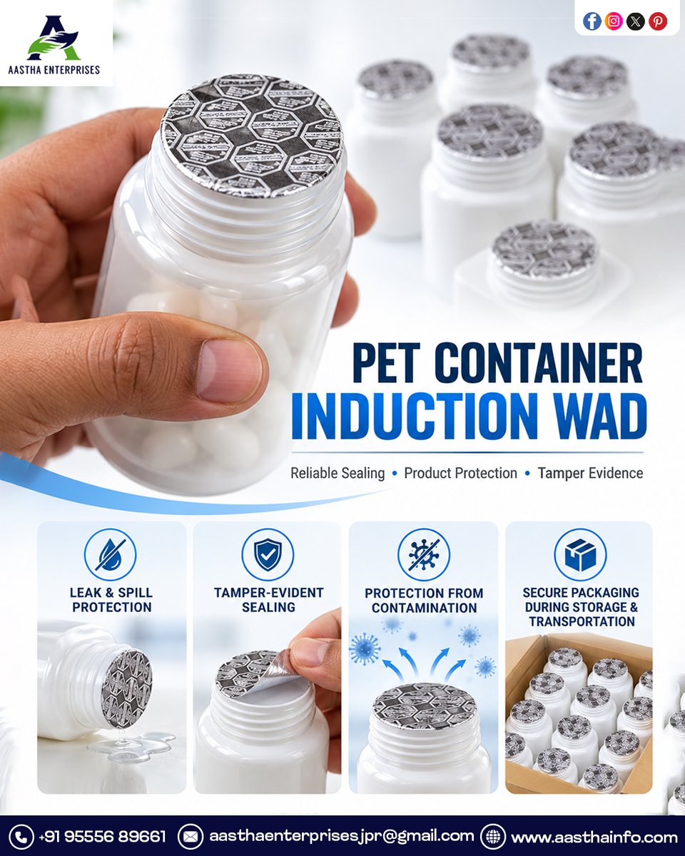 Aasthainfo's tweet photo. π Reliable sealing for better packaging!
Our PET Container Induction Wads provide leak & spill protection. π‘οΈπ¦
π +91 95556 89661
π https://t.co/fBmjLTBHRo
#PETContainer #InductionWad #PackagingSolutions #SealingWad #AasthaEnterprises https://t.co/jEkeYQuwF3