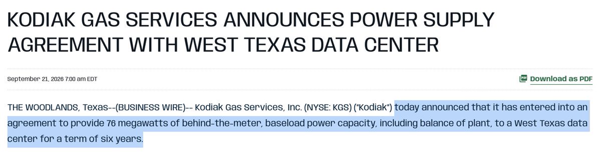 HyperSharkk's tweet photo. ผมคิดว่า AI power trade รอบนี้ตลาดอาจจะยังมองแคบไปครับ 

ใช่ที่ “data center จะต้องใช้ไฟเยอะ”  แต่ที่สำคัญกว่าในตอนนี้คือ “ใครทำให้ data center เปิดเครื่องได้ก่อน”

ช่วงไม่กี่วันนี้ผมเห็น signal ที่น่าสนใจคือ 
- INNIO ได้ order 450MW สำหรับ containerized gas engines
- Kodiak เซ็น 76MW behind-the-meter baseload power ให้ West Texas data center
- 2G Energy ได�� 275MW order จาก Energy Vault สำหรับ AI energy infra 

จุดที่ผมสนใจคือ onsite gas + BESS + controls กำลังกลายเป็น productized architecture ไม่ใช่แค่ backup generator 

ถ้า thesis นี้ถูก คนที่ได้ประโยชน์จะเป็น distributed power, gas infra, power controls, EPC, switchgear และ service layer