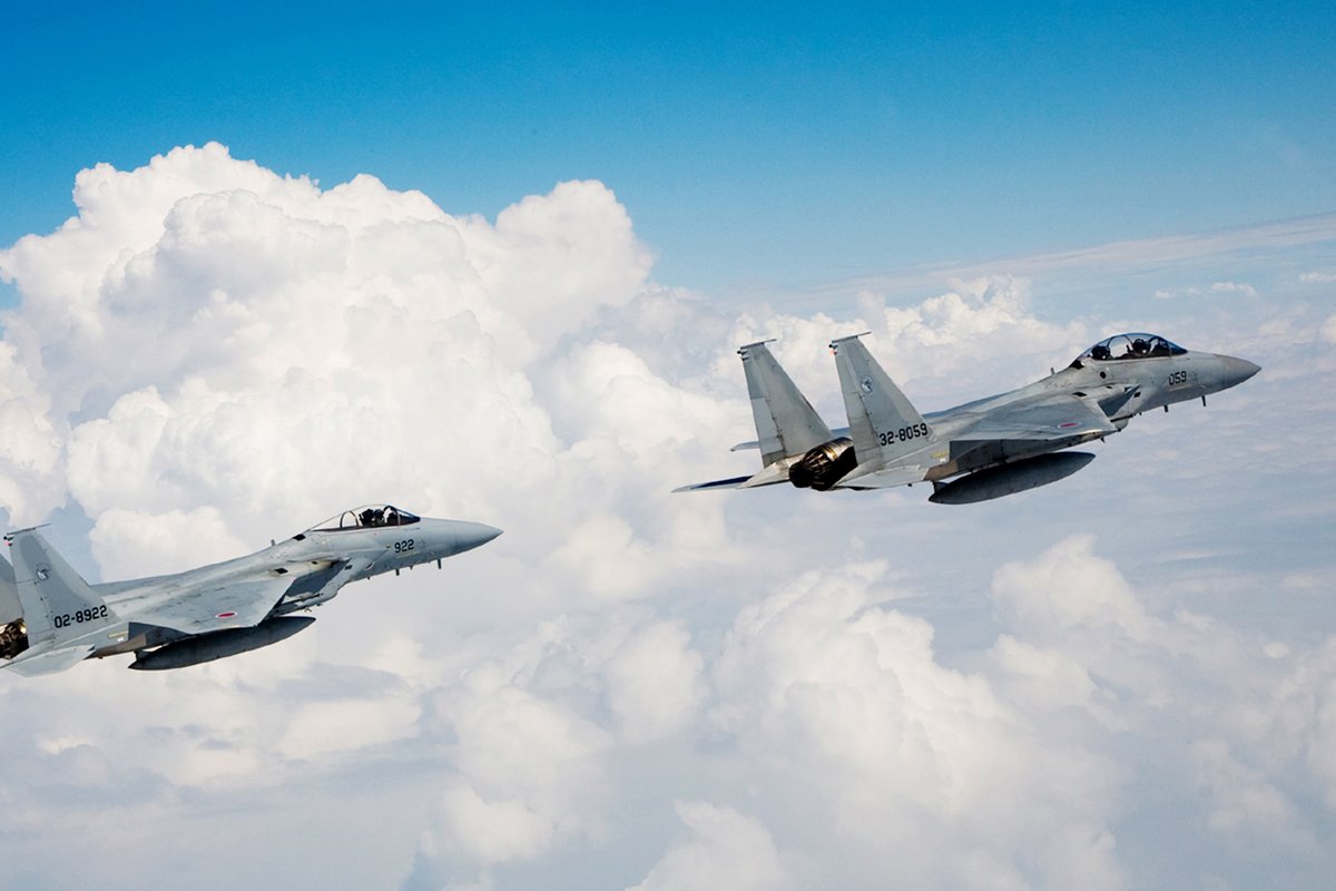 JapanJointStaff's tweet photo. From Sep. 25 and 28, the JASDF’s fighters scrambled to cope with a suspected intrusion into Japan’s airspace over the Sea of Japan and the East China Sea.
JSDF continues to responding to protect our territory and peace for the people of Japan 24/7. (sample image)
#JASDF #F15 https://t.co/9rmdm4FceP