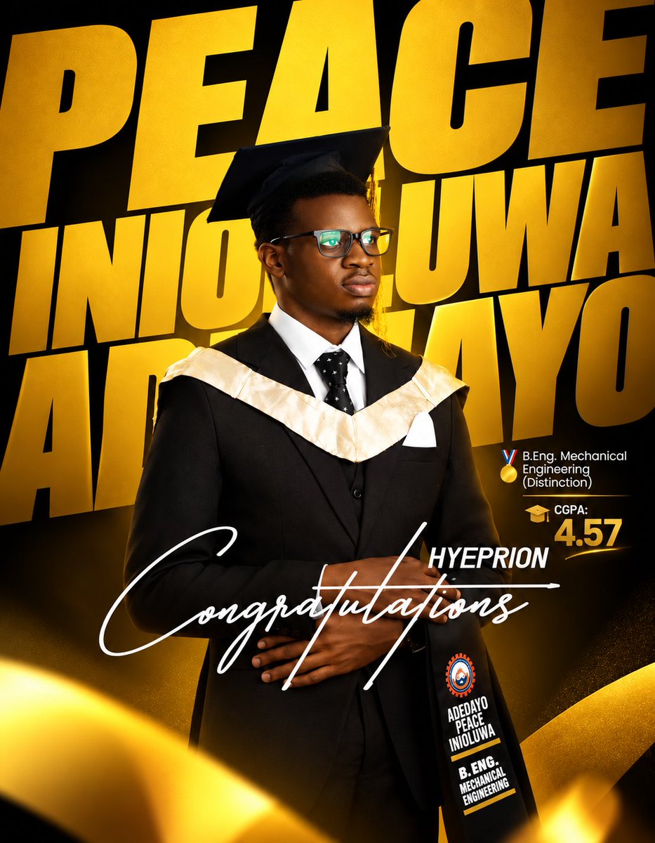 Zeniiiiiith's tweet photo. Scored 283 in JAMB 2020, only for my result not to be uploaded to UNILORIN’s portal. I retook JAMB reluctantly and got admitted to UNIOSUN to study Mechanical Engineering.

I never imagined I’d graduate with a First Class (4.57 CGPA).
Only God could do this. 🙏🏽
#uniosun #graduate https://t.co/ebhgXl5KT7