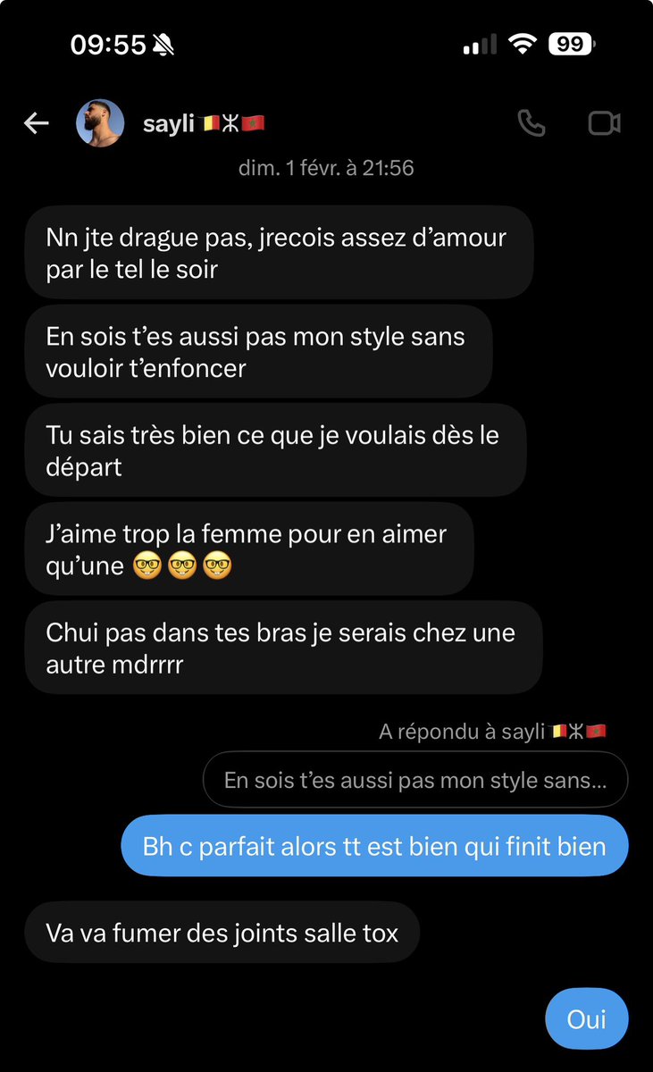 gare2roubaix's tweet photo. Et n’oublions pas le fameux « jss pas la pr bz // tu savais pk j’étais la » après s’être fait recal 🤣🤣 trop tuff 🥀 https://t.co/y5w2bynIVN