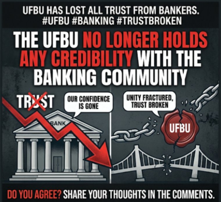 RoachesForBanks's tweet photo. #ShameonUFBU 

Resign from your existing union and let’s unite for raising our voice. https://t.co/6hXu9TlldD