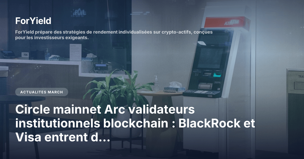 foryieldhq's tweet photo. Circle lance Arc : BlackRock, Visa et Mastercard deviennent validateurs d'une blockchain publique. Quand les géants de la finance sécurisent l'infrastructure, la tokenisation passe de l'expérimentation à la production.

Article complet → lien en bio https://t.co/JisrscEC61