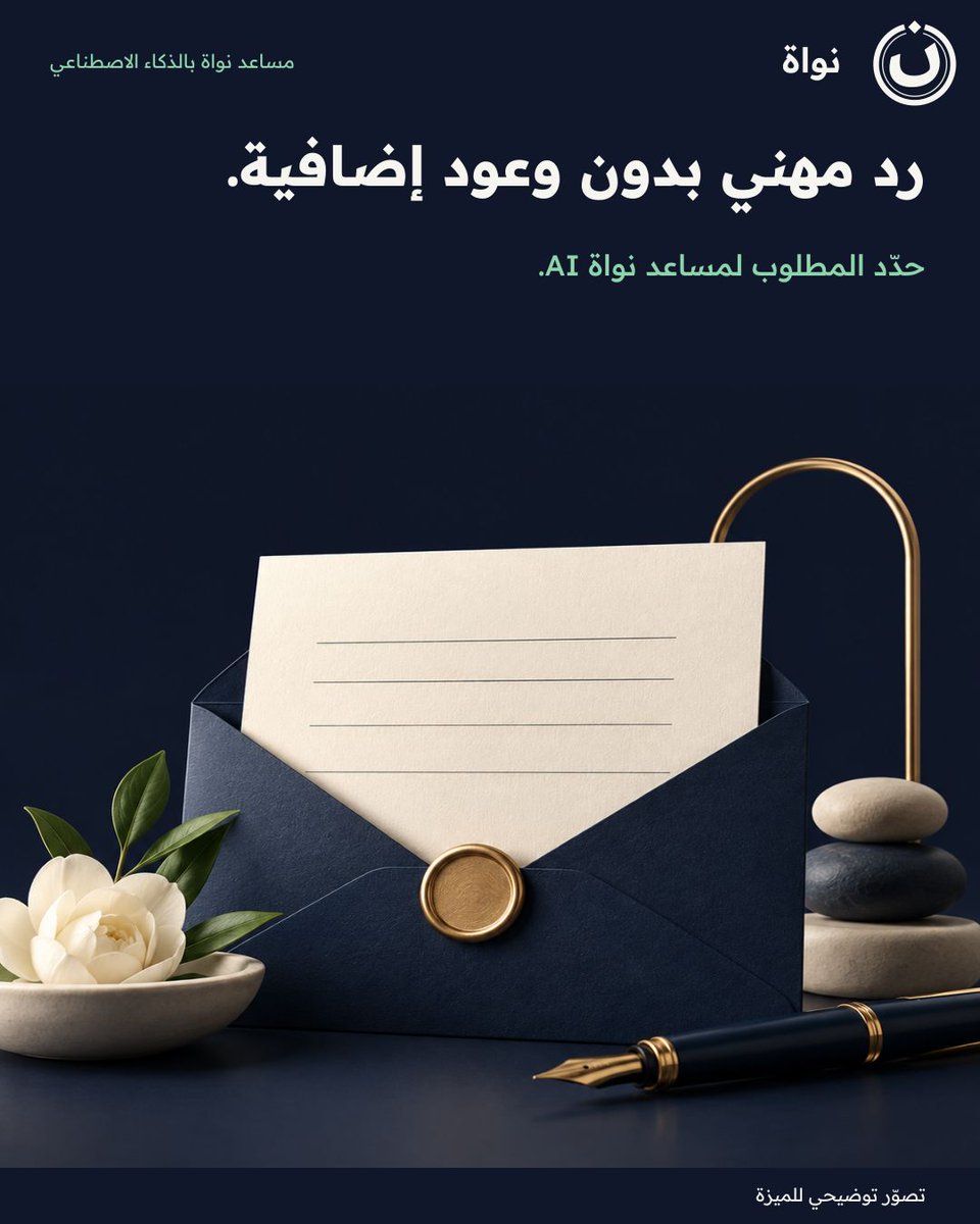 nawaherp's tweet photo. رد مهني بدون وعود إضافية.
حدّد المطلوب لمساعد نواة AI.

وش السؤال اللي بتسأله مساعد نواة؟
#نواة
بحسب تفعيل المساعد. https://t.co/3x2uQ7Xd6K