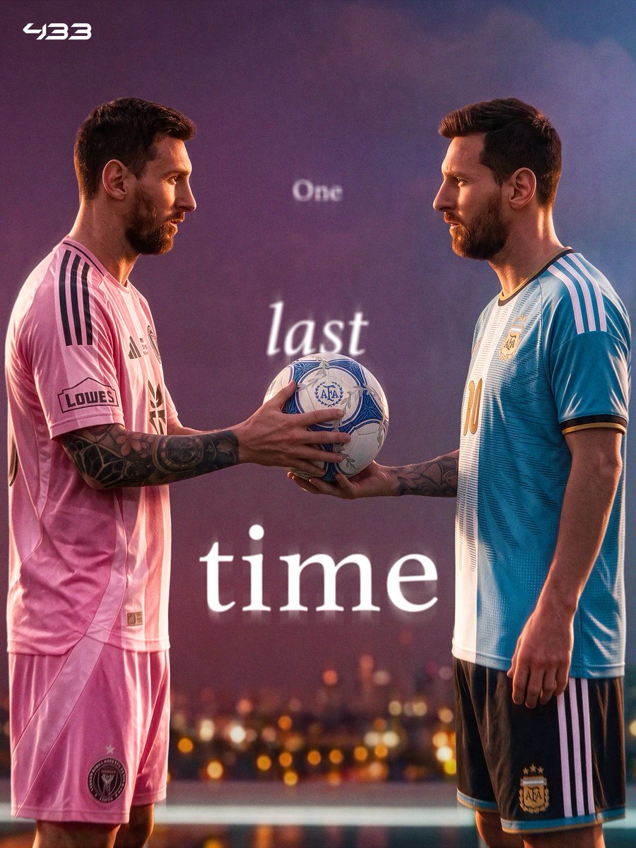 433's tweet photo. 𝐅𝐑𝐎𝐌 𝐌𝐈𝐀𝐌𝐈 𝐓𝐎 𝐀𝐑𝐆𝐄𝐍𝐓𝐈𝐍𝐀 𝐅𝐀𝐑𝐄𝐖𝐄𝐋𝐋 🥹🇦🇷

Leo Messi has just played his last game before his farewell game with Argentina against Benin. 👋

He scored a 𝘽𝙍𝙄𝙇𝙇𝙄𝘼𝙉𝙏 𝙁𝙍𝙀𝙀-𝙆𝙄𝘾𝙆 𝙂𝙊𝘼𝙇 and will now travel to Argentina in the coming days, where one of the most emotional days of his career will take place... ✈️

🇦🇷 There will be giant flags and banners
🫂 A lot of special guests have been invited
🎥 Special videos have been prepared for Messi
💬 Dedicated tributes
🎤 After the game, Messi will get the microphone to speak

It will be so much more than a normal game. It's going to be a historic night at the El Monumental. 🏟️

And I'm 𝗡𝗢𝗧 ready for it. 😭