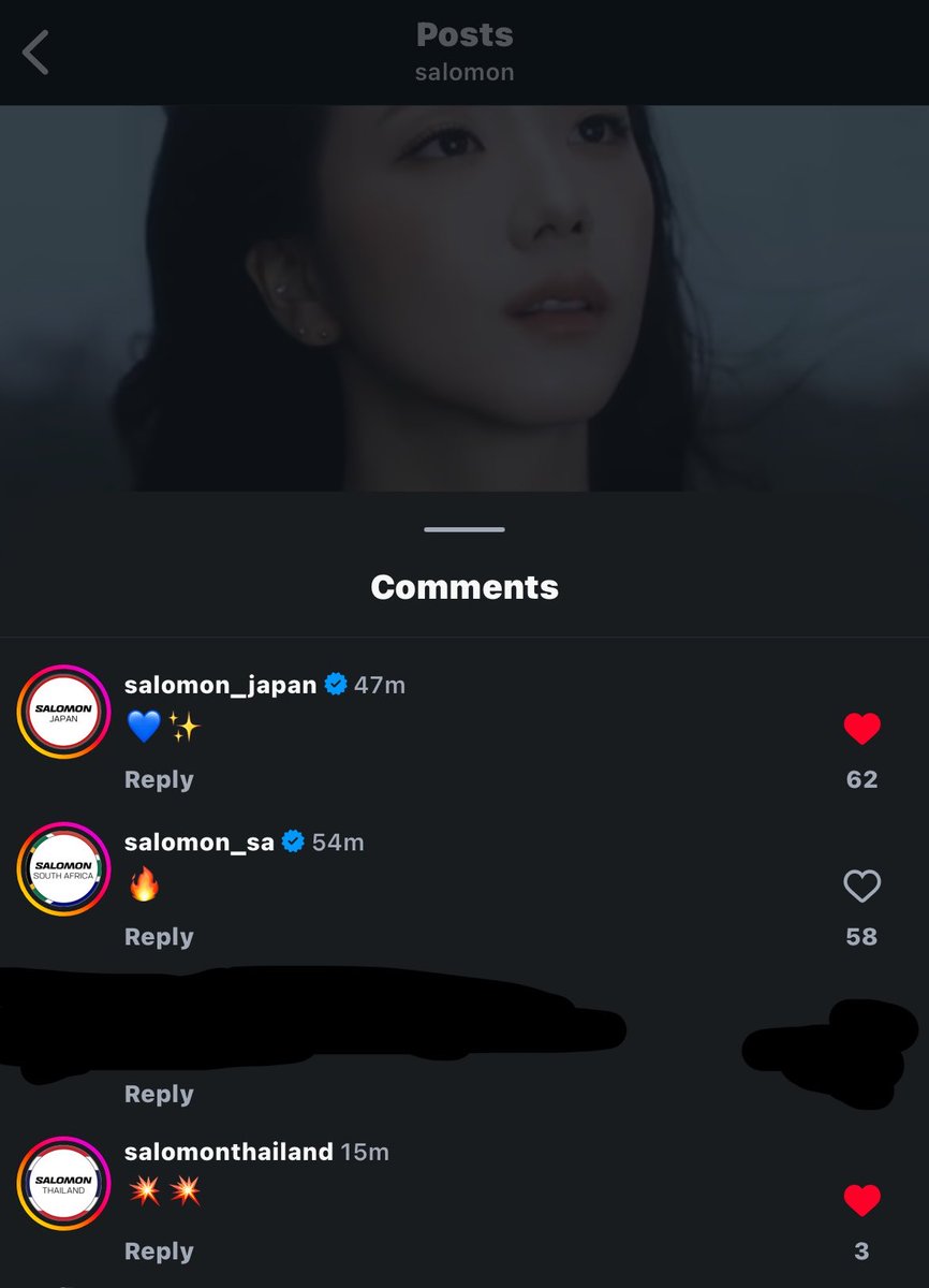 soowhat____'s tweet photo. Salomon branch from every country commented on Salomon IG post of Jisoo they’re waiting for this moment exactly 🥹 https://t.co/SxX4oR4k7b