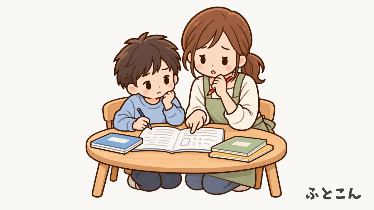 futokonjp's tweet photo. （今日のお題）
学校の課題をどこまで手伝っていいのか悩みませんか？

学校にはなかなか行けないけれど、課題は何とか出し続けていきたい。

隣で一緒に考えたり、答え合わせをしたりするうちに、どこまで手伝っていいのか分からなくなります。

#不登校の親 #不登校ママ https://t.co/pSLfFntsyz
