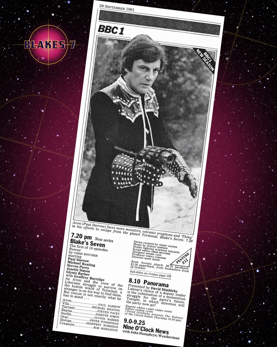 cult_edge's tweet photo. Happy 45th birthday to the BEST series of #Blakes7 We can't wait to celebrate Series D with two HEFTY final volumes of the Blake's 7 Production Diary in 2027. Look our for the cover(s) reveal tonight at 7.20pm. @Blakes7Diary https://t.co/zqHhIqzEl1