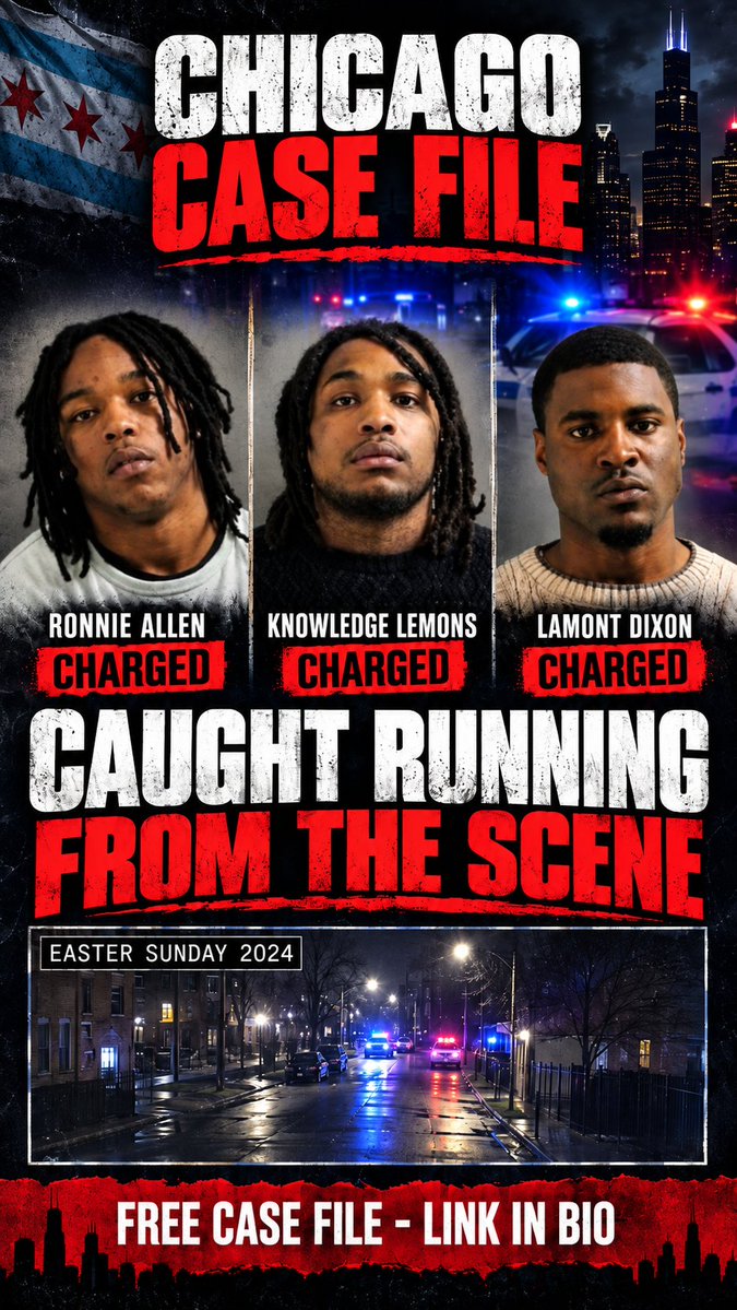TopTrendReporTV's tweet photo. 🚨 TRIPLE 3: 22 deaths in Chicago's YN generation. Charges were found in only 2.
3 men were caught running from one scene. The other 20 deaths have no charges on record.
🔗 Full case file → link in bio https://t.co/hPpr9SpG8X