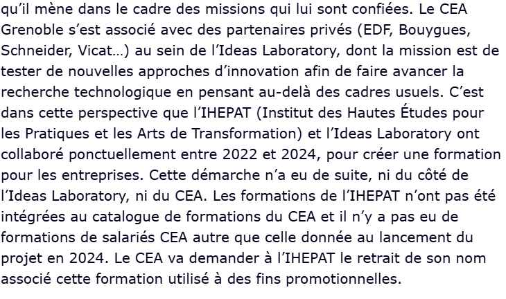 GGmilgram's tweet photo. Suite à la publication de ma dernière vidéo voici ce que répond, en privé, le CEA quand on le questionne. C'est une bonne idée de demander à l'institut bullshit du philosophe de supprimer toute référence au CEA. Mais...⬇️ https://t.co/oaU9l9e0x3